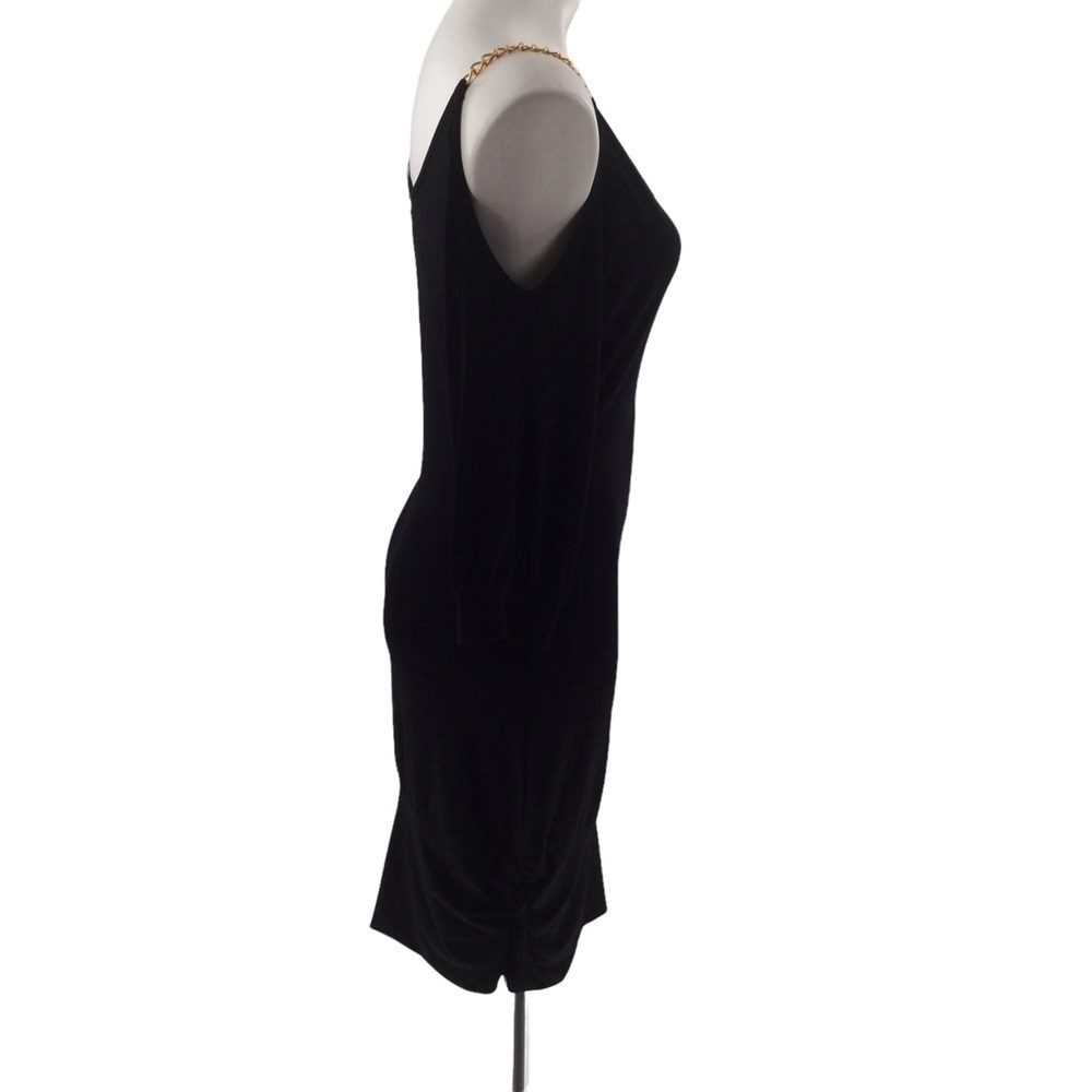 Wet‎ Seal Black & Gold Cold Shoulder BodyCon Dress